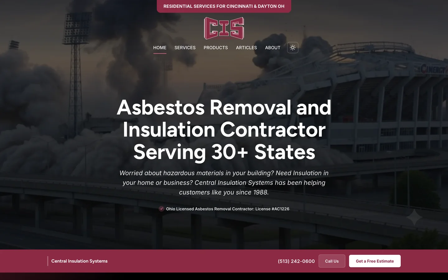 Central Insulation Systems homepage, built on eezyRank