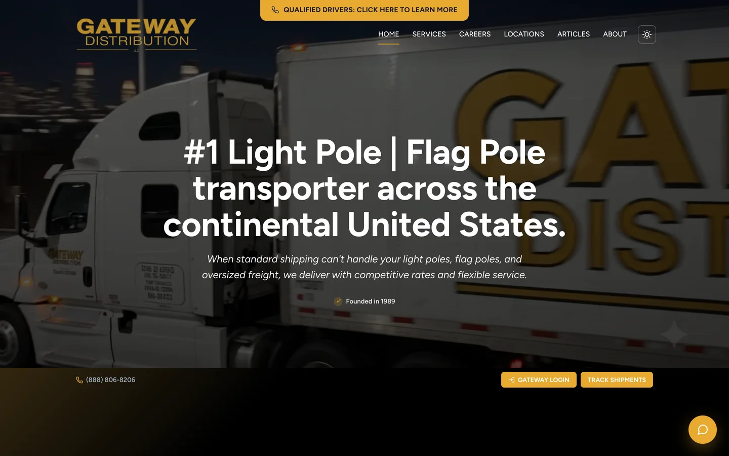 Gateway Distribution homepage, built on eezyRank